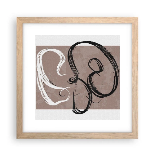 Plagát v ráme zo svetlého duba - Kompozícia – hľadanie úplnosti - 30x30 cm