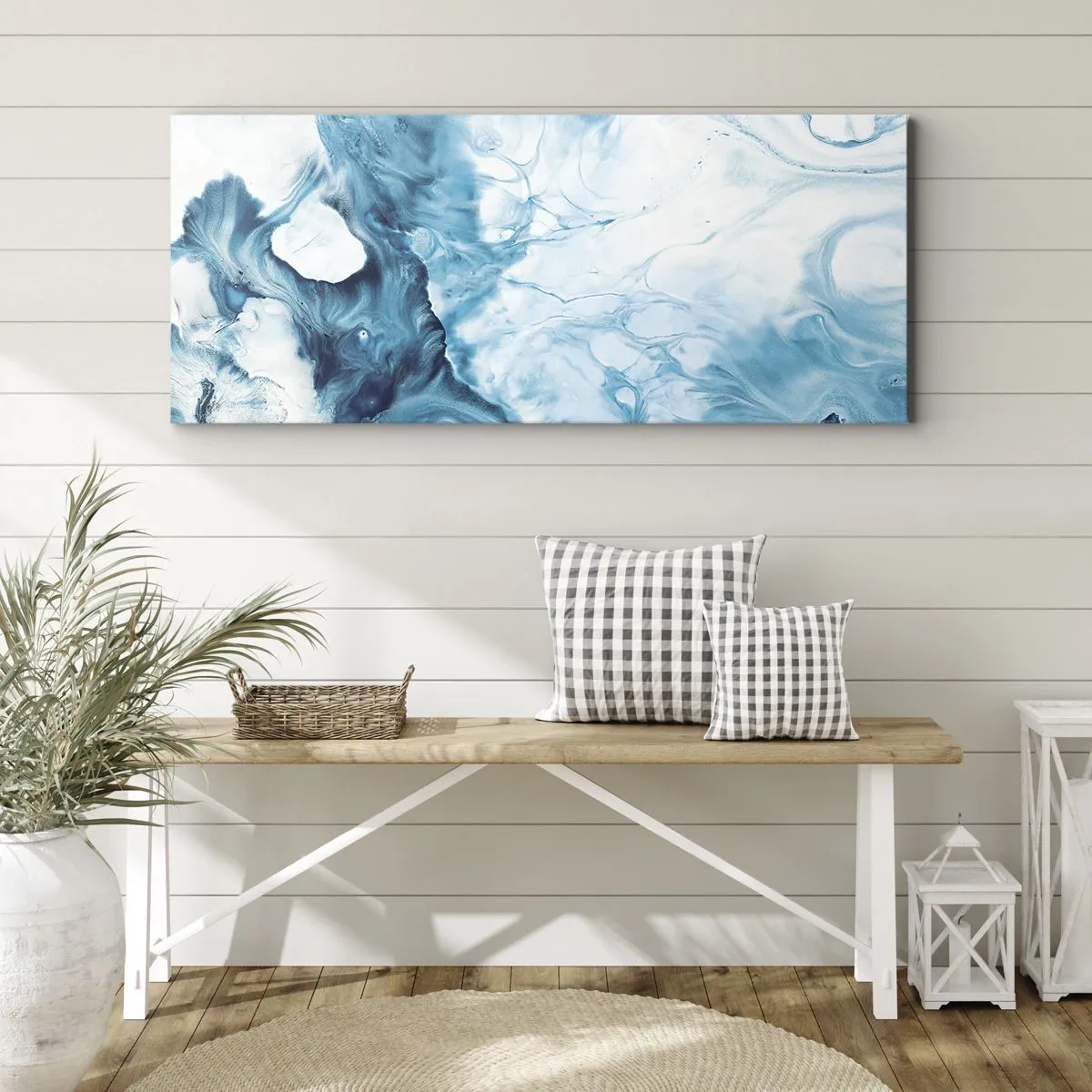 Obraz na plátne - Modrý koncert - 100x40 cm
