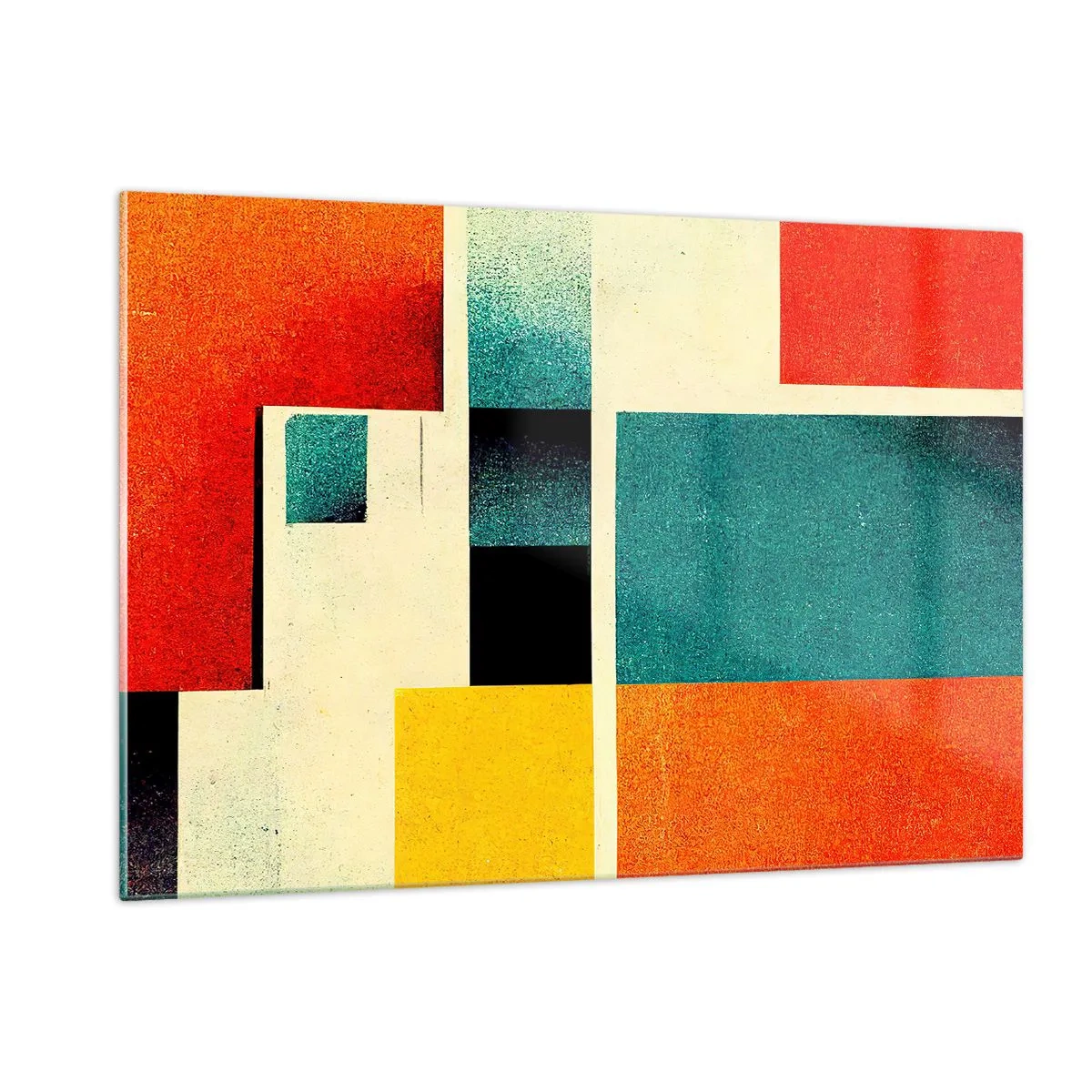 Obraz na skle - Geometrická abstrakcia – dobrá energia - 120x80 cm
