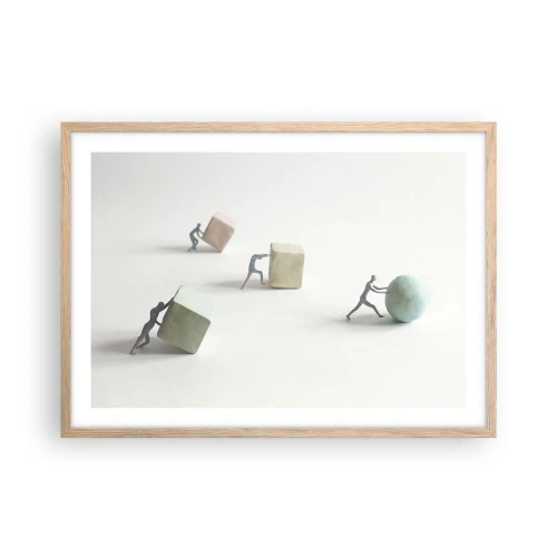 Plagát v ráme zo svetlého duba - Život samotný - 70x50 cm