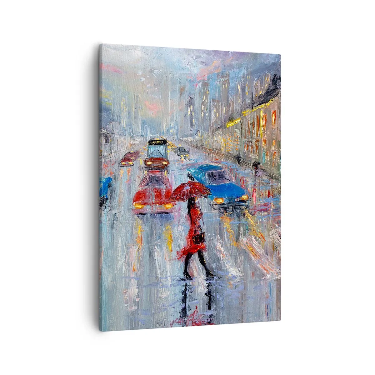 Obraz na plátne - Daždivé popoludnie v meste - 50x70 cm