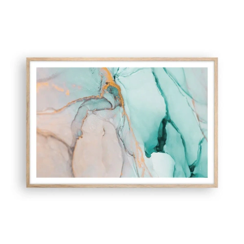 Plagát v ráme zo svetlého duba - Tanec tvarov a farieb - 91x61 cm