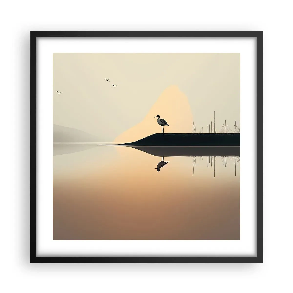Plagát v čiernom ráme - Pán na jazere - 50x50 cm
