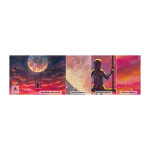 Vzorka fototapety Premium Canvas - Stavať si vzdušné zámky - Abstrakcia, Fantázia, Mesiac - 100x30 cm