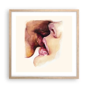 Plagát v ráme zo svetlého duba - Ako noc a deň, zem a nebo - 50x50 cm