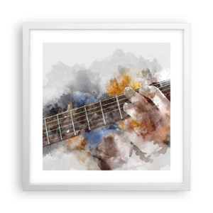 Plagát v bielom ráme - Poézia medzi strunami - 40x40 cm