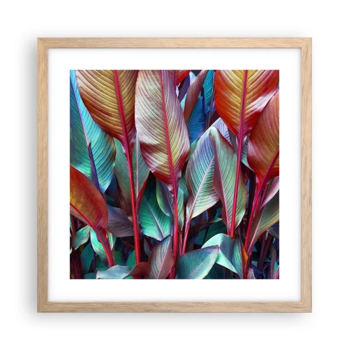 Plagát v ráme zo svetlého duba - Farebná húština - 40x40 cm
