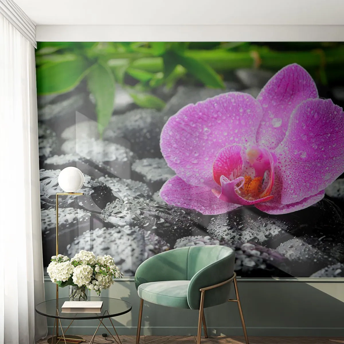 Samolepiaca Fototapeta Deluxe Sticker - Ako otvorené srdce - Kvety, Orchidea, Orchidea - 250x175 cm