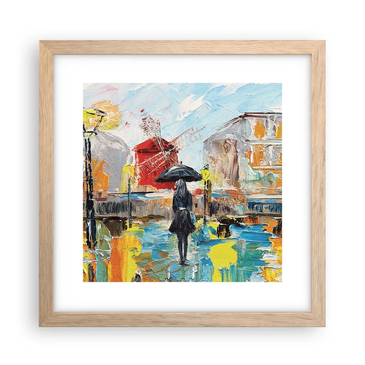 Plagát v ráme zo svetlého duba - Parížske legendy - 30x30 cm