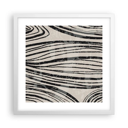 Plagát v bielom ráme - Močiar s líniami - 40x40 cm