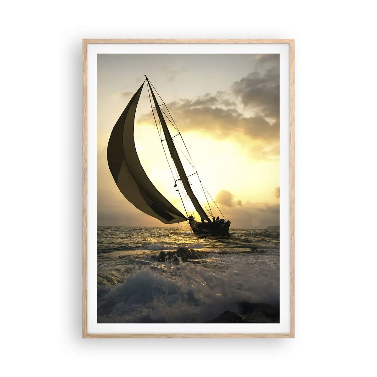 Plagát v ráme zo svetlého duba - S vetrom a proti vetru - 70x100 cm