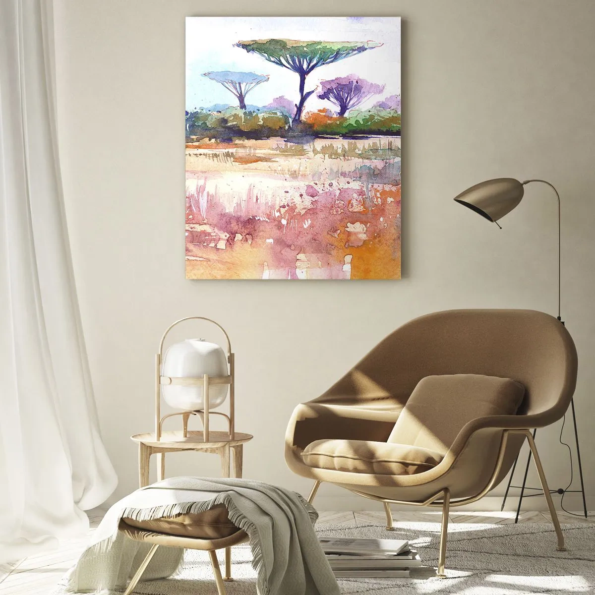 Obraz na skle - Farby savany - 50x70 cm