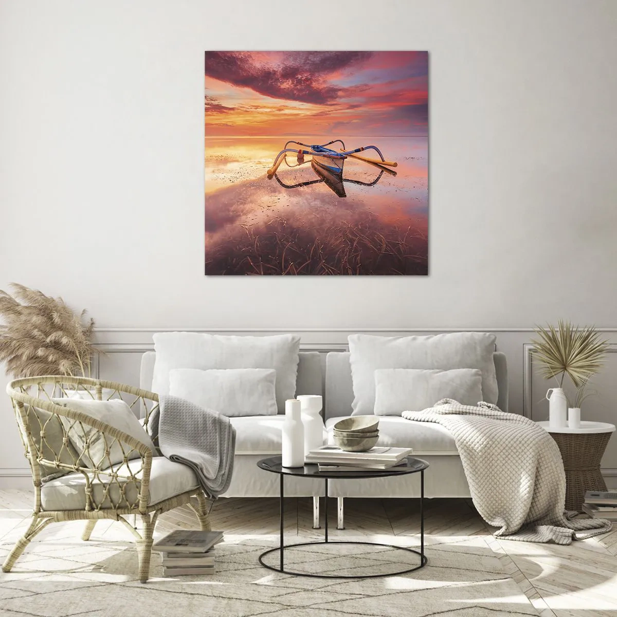 Obraz na skle - Pokoj tropického večera - 60x60 cm