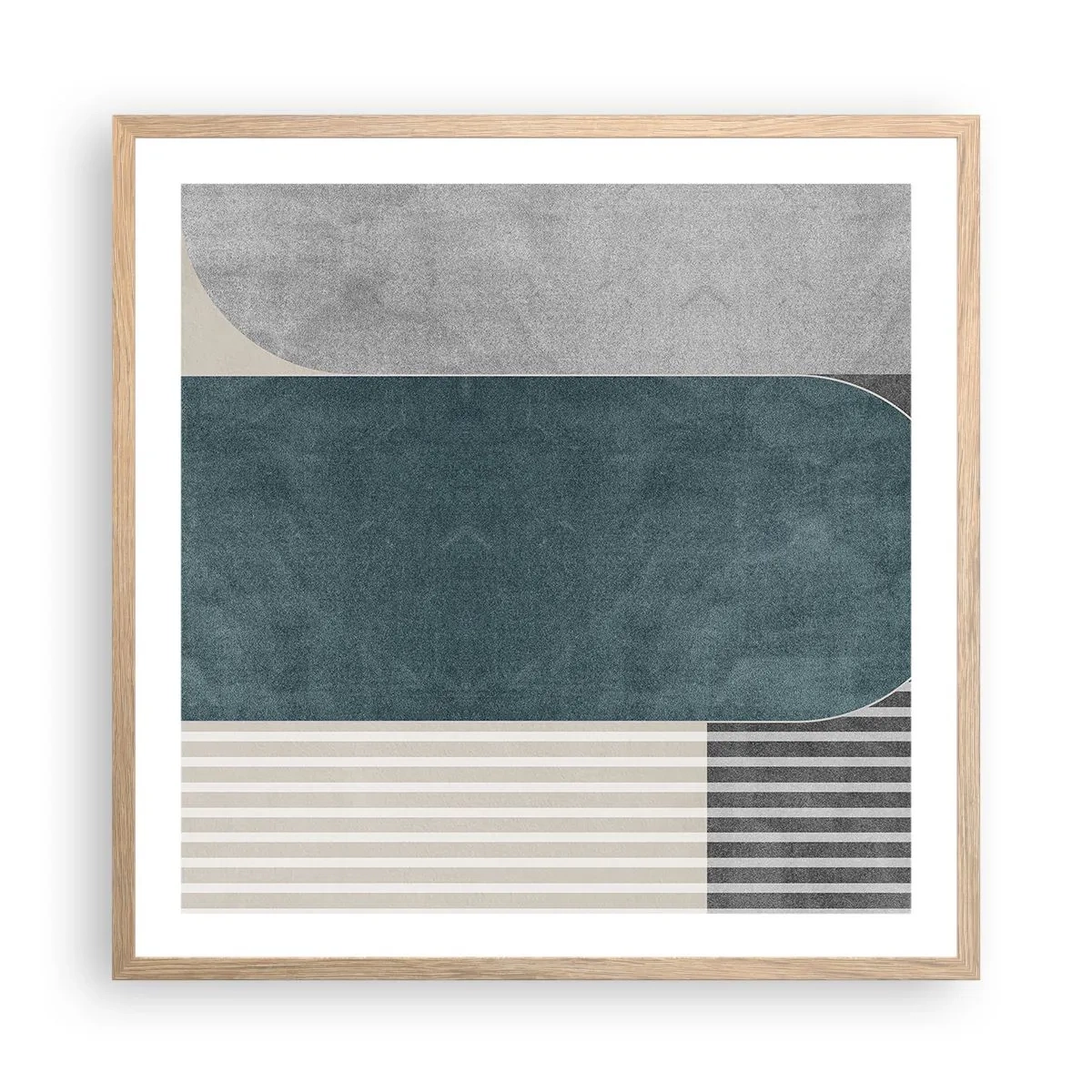 Plagát v ráme zo svetlého duba - Kompozícia na úrovni - 60x60 cm