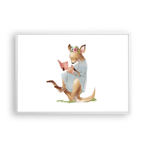 Plagát v bielom ráme - Prečítaj mi, mama - 100x70 cm