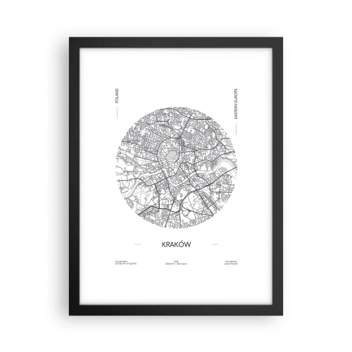 Plagát v čiernom ráme - Anatómia Krakova - 30x40 cm