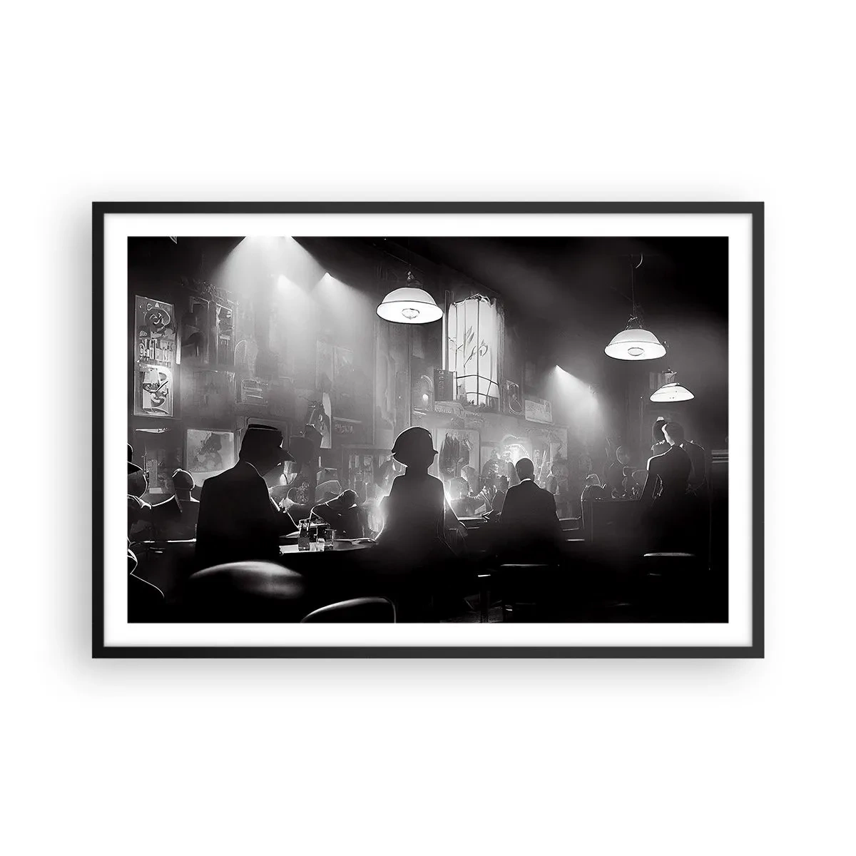 Plagát v čiernom ráme - V jazzovej atmosfére - 91x61 cm