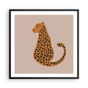 Plagát v čiernom ráme - Leopardný vzor je v móde - 60x60 cm