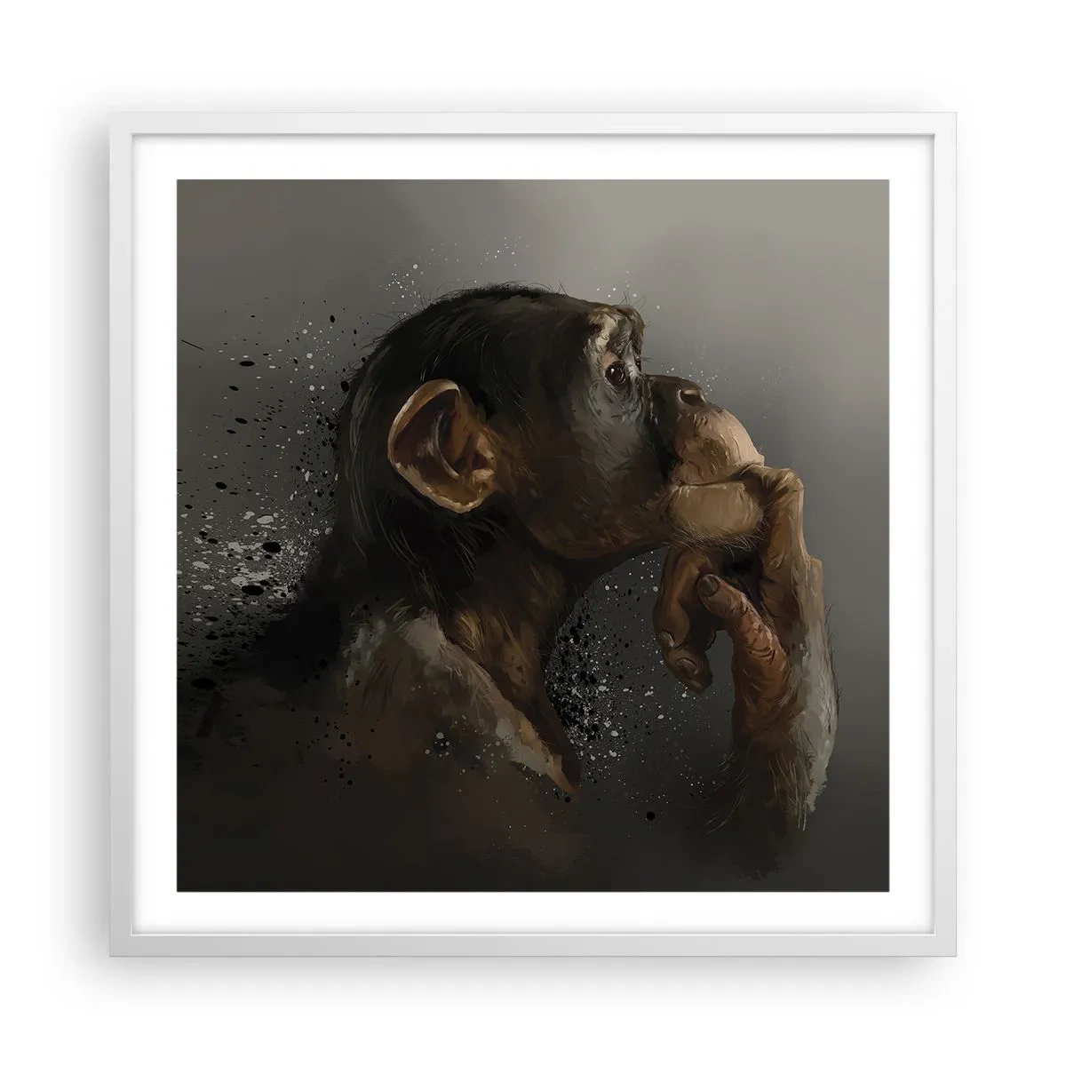 Plagát v bielom ráme - Určite mysliteľ - 60x60 cm
