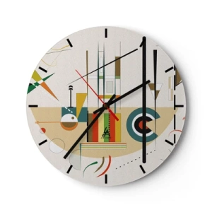 Nástenné hodiny - Geometrická kompozícia v abstraktnom štýle - 30x30cm - A svet sa smeje - Moderná nástenná dekorácia do obývacej izby, kuchyne a spálne ARTTOR