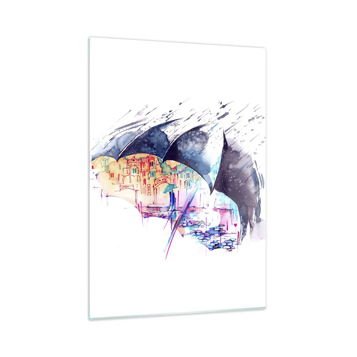 Obraz na skle - Prechádzka v daždi - 50x70 cm