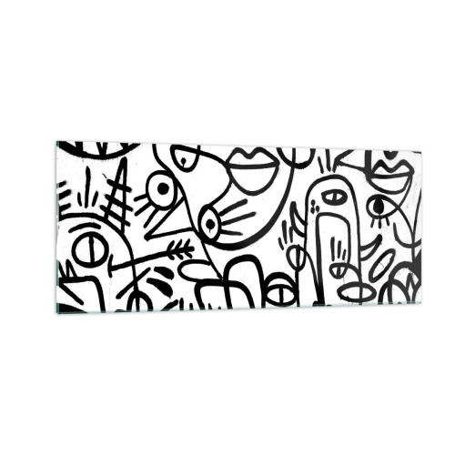 Obraz na skle - Tváre a preludy - 100x40 cm