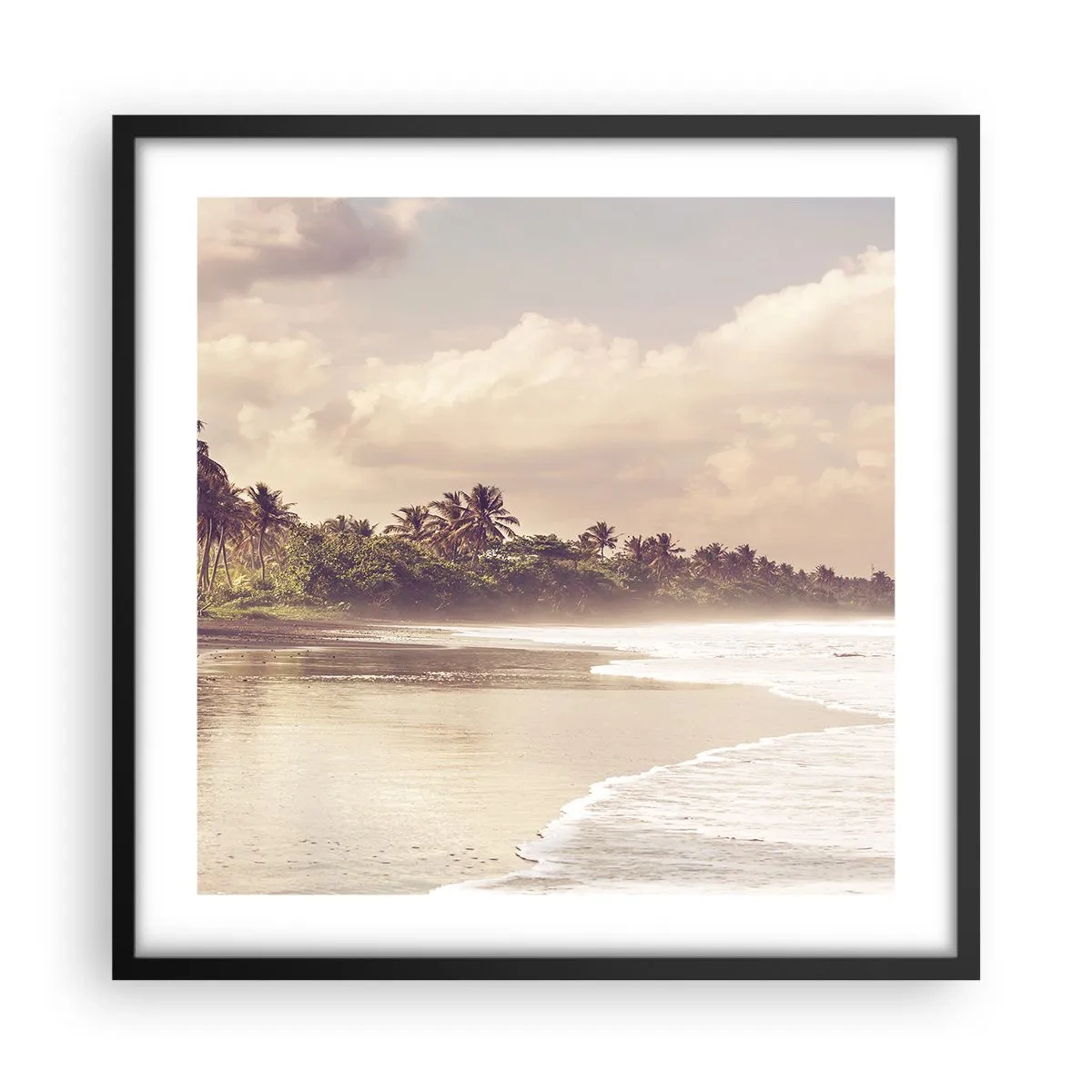 Plagát v čiernom ráme - Pohladenie vĺn - 50x50 cm