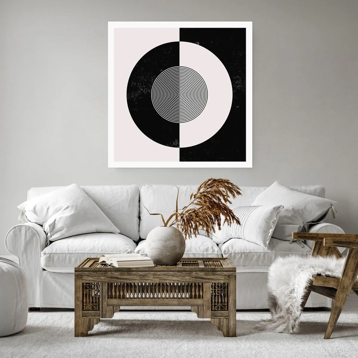 Plagát - Harmónia v čiernej a bielej - 60x60 cm