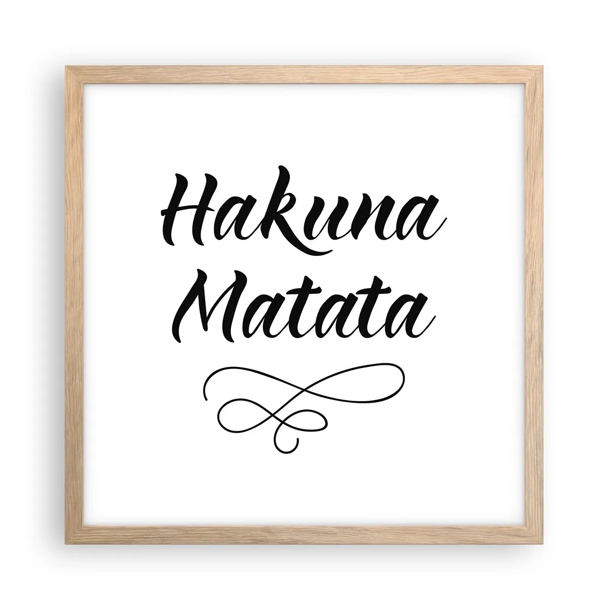 Plagát v ráme zo svetlého duba - Najlepšia rada - 40x40 cm