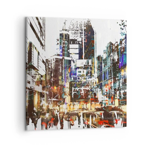 Obraz na plátne - Trblietavé mesto - 50x50 cm