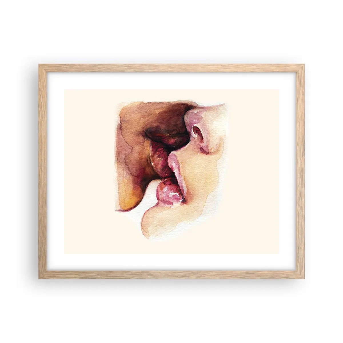 Plagát v ráme zo svetlého duba - Ako noc a deň, zem a nebo - 50x40 cm