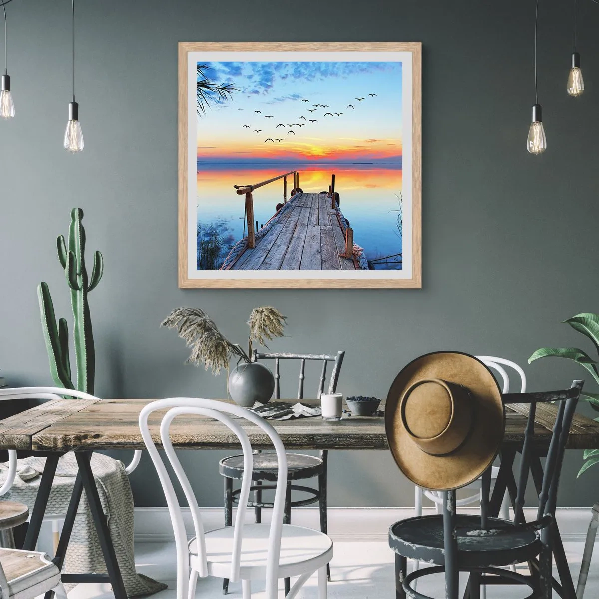 Plagát v ráme zo svetlého duba - Je čas isť späť… - 30x30 cm