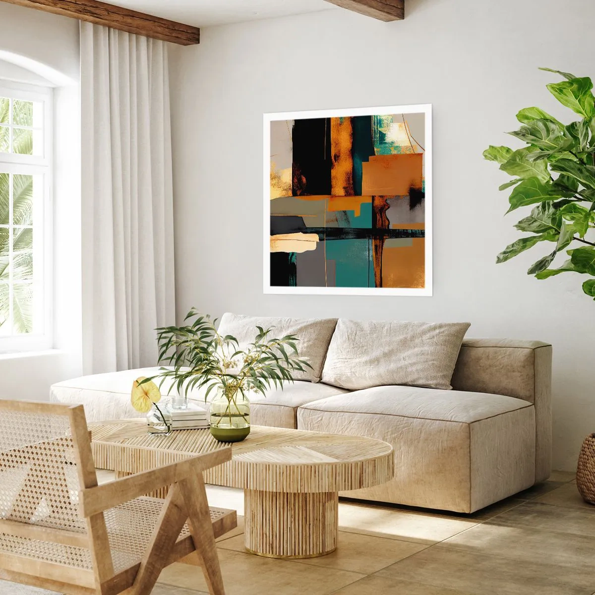 Plagát - Abstrakcia – svetlo a tieň - 30x30 cm