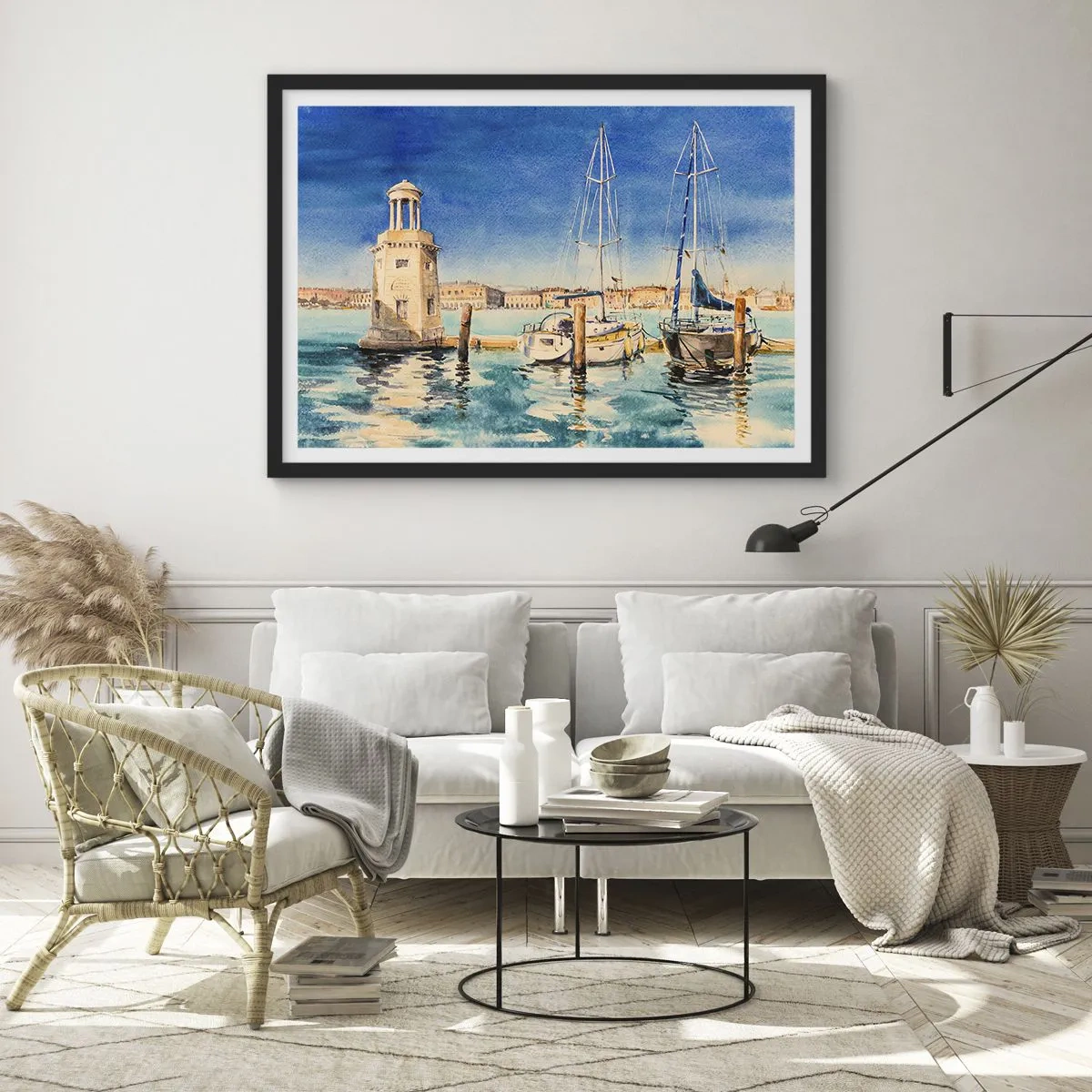 Plagát v čiernom ráme - Slnečná lagúna - 91x61 cm