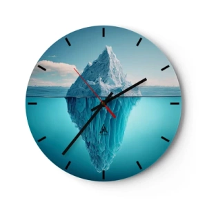 Nástenné hodiny - Ľadovec plávajúci v oceáne s viditeľnou podvodnou časťou - 30x30cm - Ľadová kráľovná - Moderná nástenná dekorácia do obývacej izby, kuchyne a spálne ARTTOR