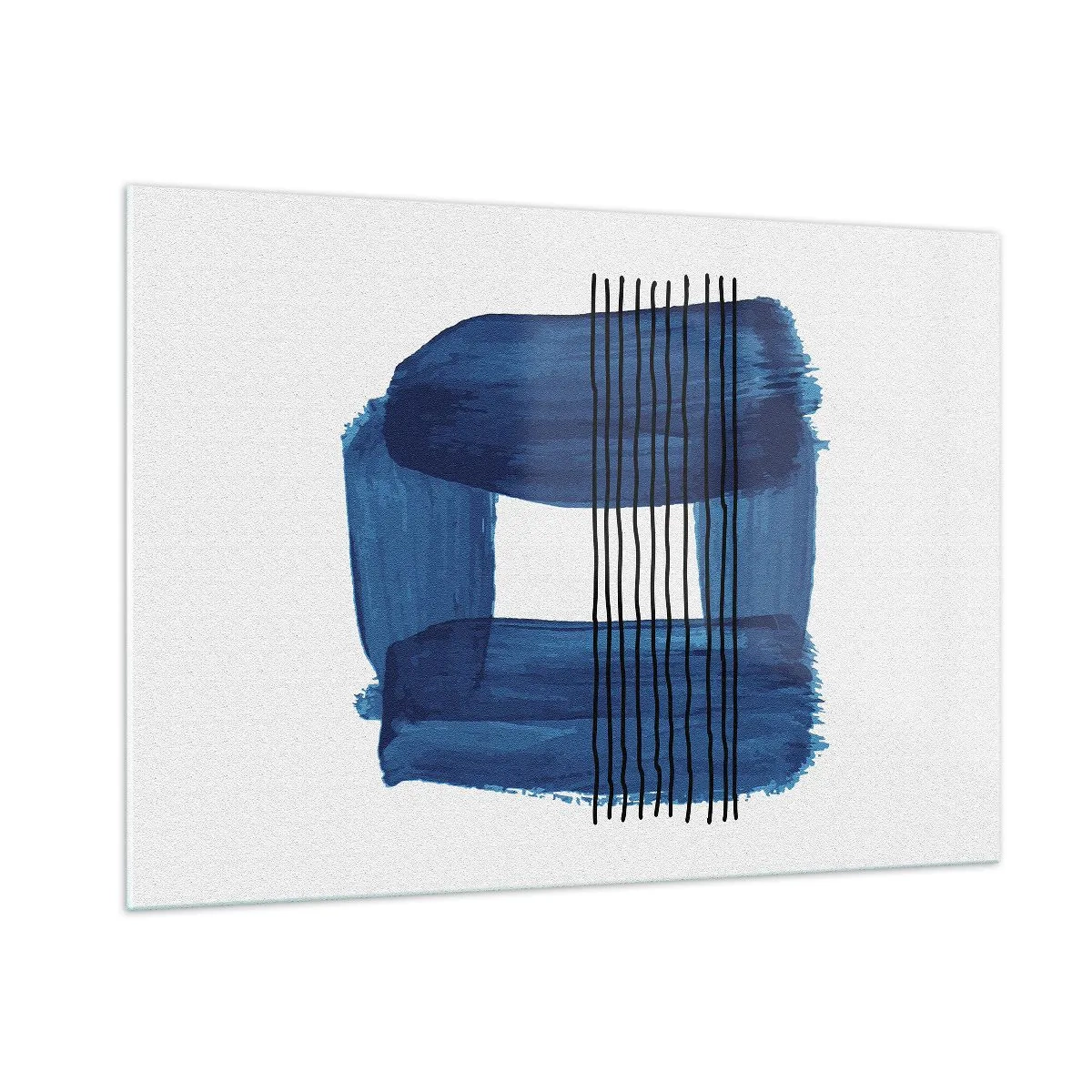 Obraz na skle - Modročierna kompozícia - 100x70 cm