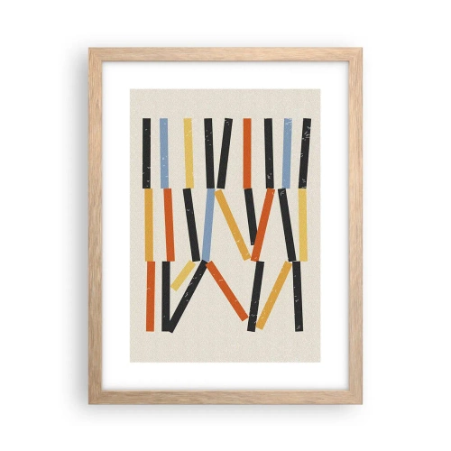 Plagát v ráme zo svetlého duba - Kompozícia na úrovni - 30x40 cm