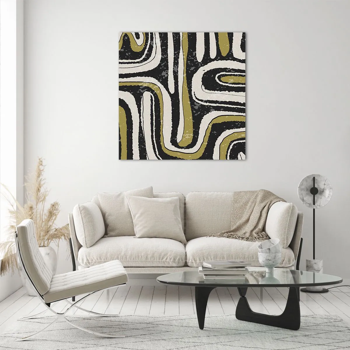 Obraz na skle - Kompozícia: trakty a uličky - 60x60 cm