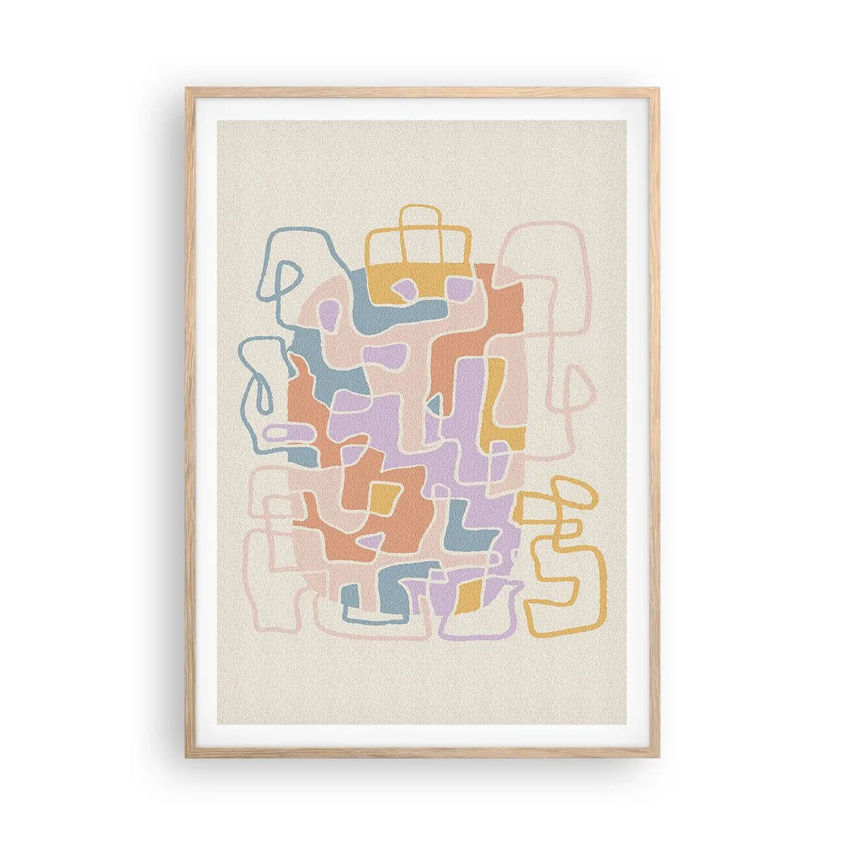 Plagát v ráme zo svetlého duba - Labyrint – veselé dobrodružstvo - 70x100 cm