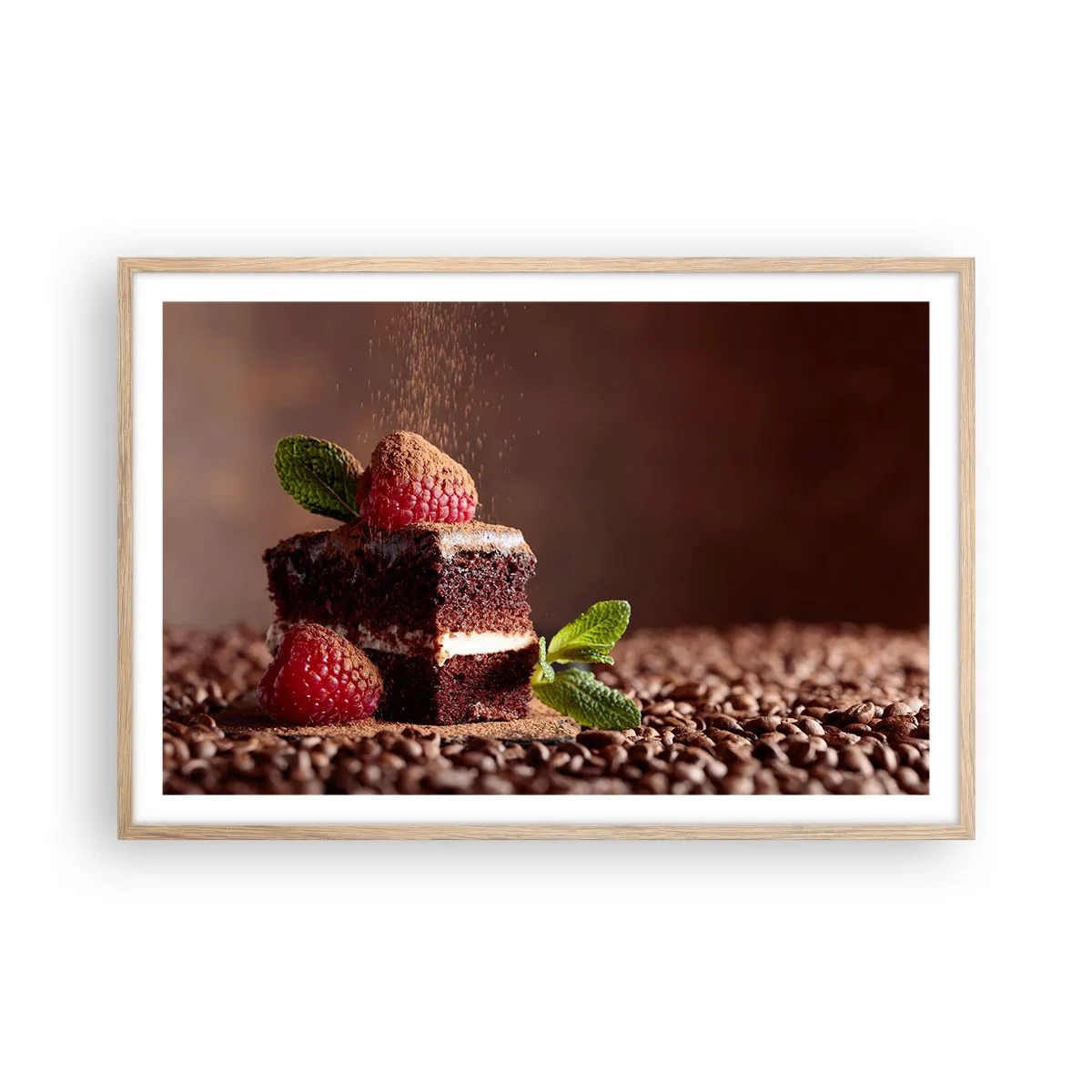 Plagát v ráme zo svetlého duba - Život je sladký - 91x61 cm