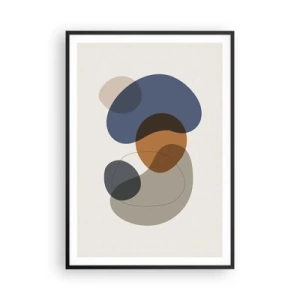 Plagát v čiernom ráme - Kvapky farieb - 70x100 cm