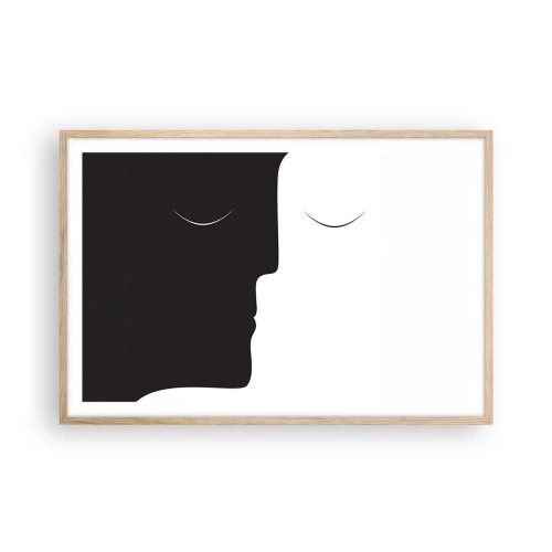 Plagát v ráme zo svetlého duba - Jednota protikladov - 91x61 cm