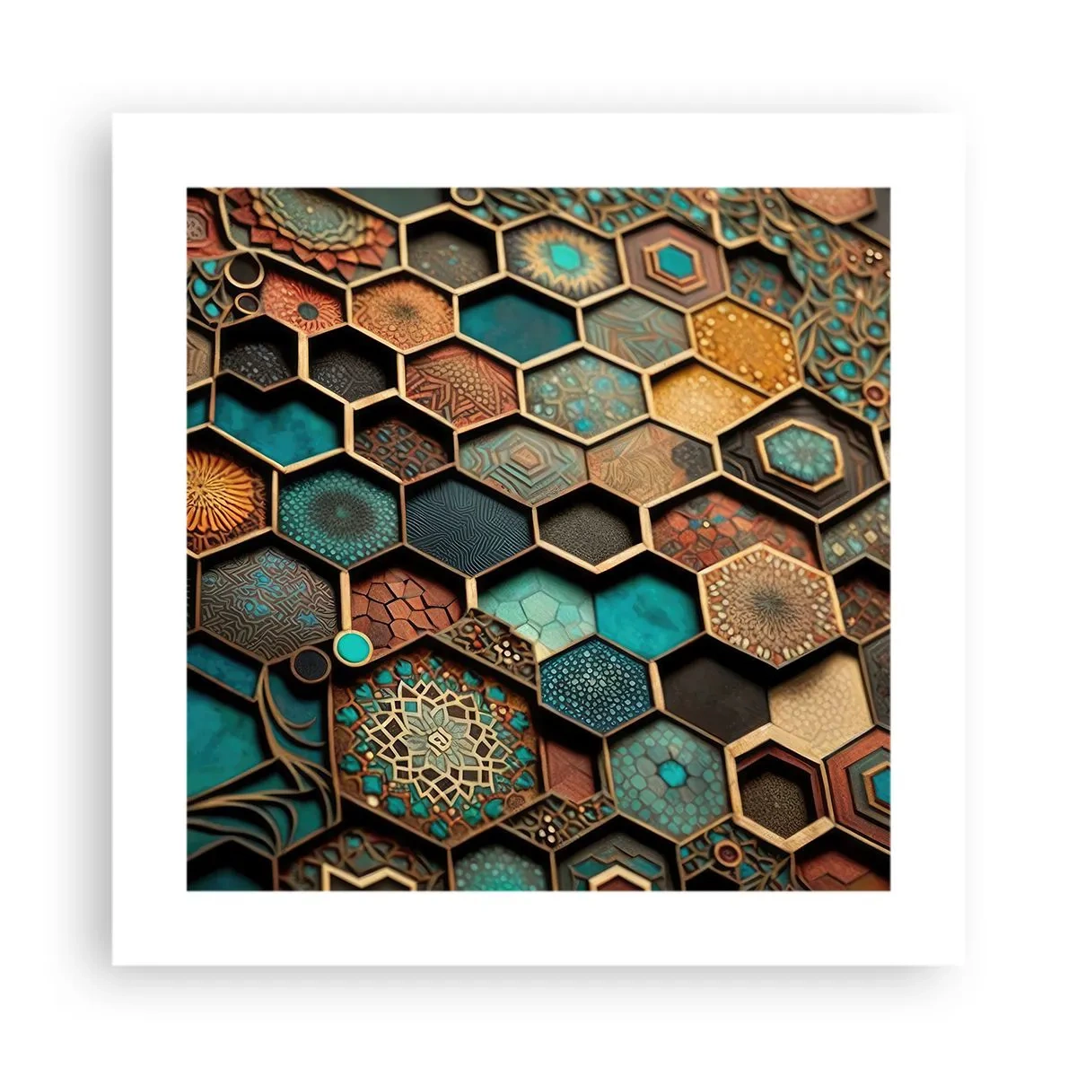 Plagát - Arabské ornamenty – variácia - 40x40 cm