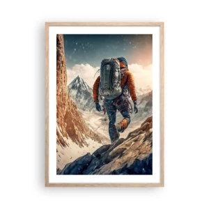Plagát v ráme zo svetlého duba - Osamelý bojovník - 50x70 cm