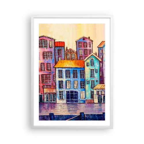 Plagát v bielom ráme - Mesto ako z rozprávky - 50x70 cm