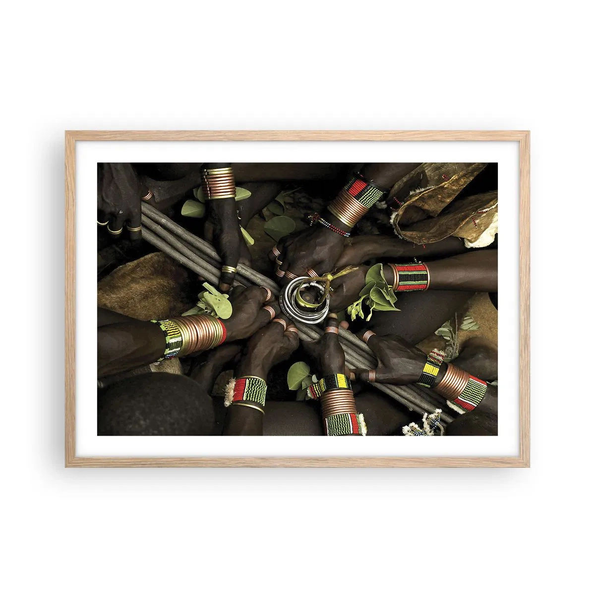 Plagát v ráme zo svetlého duba - Sme spolu - 70x50 cm