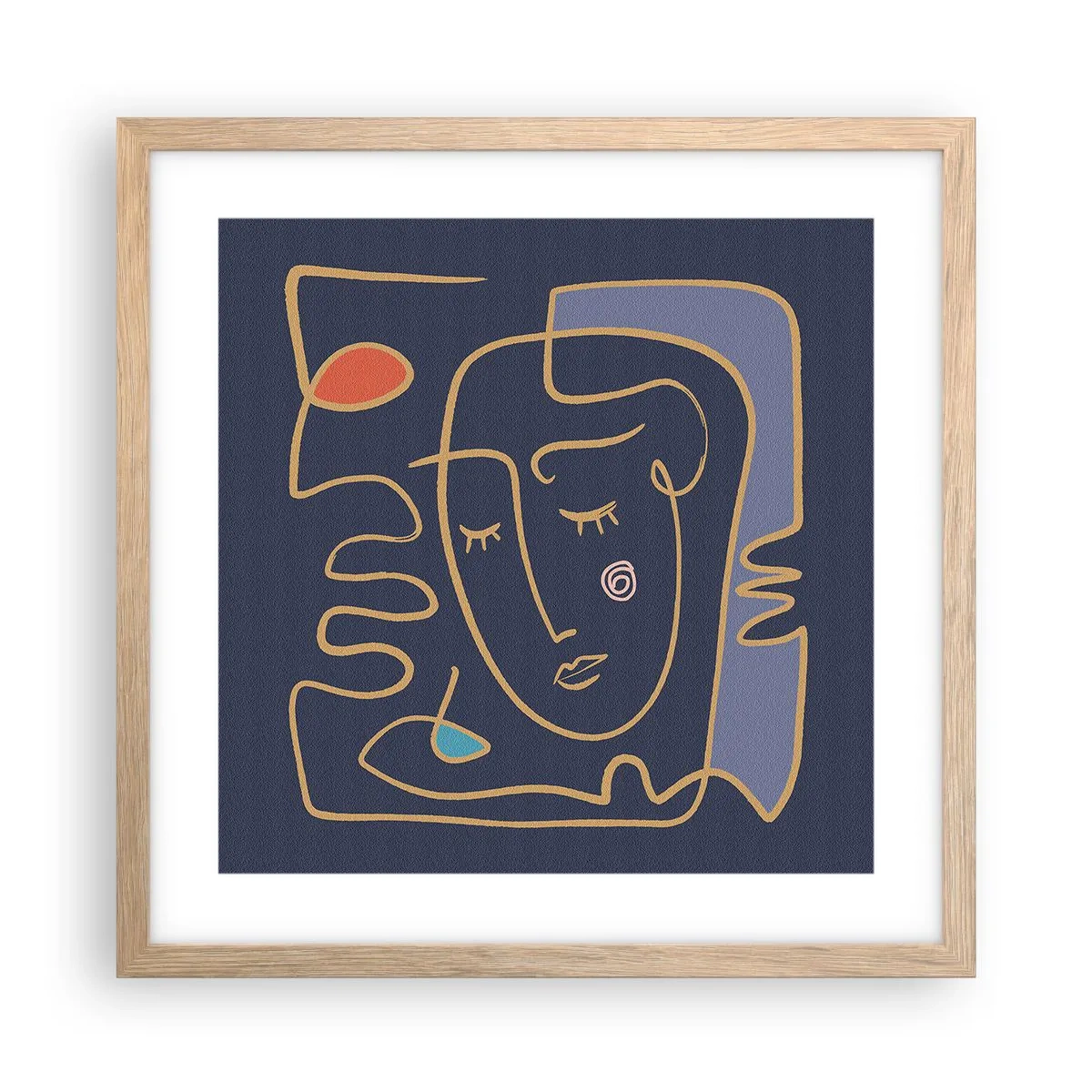 Plagát v ráme zo svetlého duba - V zádumčivosti - 40x40 cm