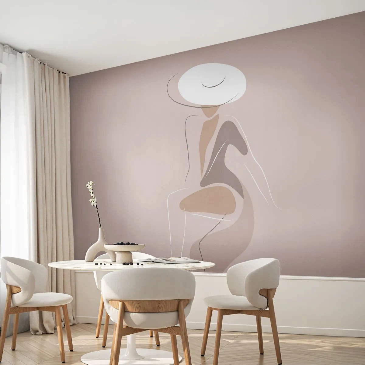 Fototapeta Premium Sand - Ako vyzerá pravá dáma? - Grafika, Žena, Žena V Klobúku - 250x175 cm