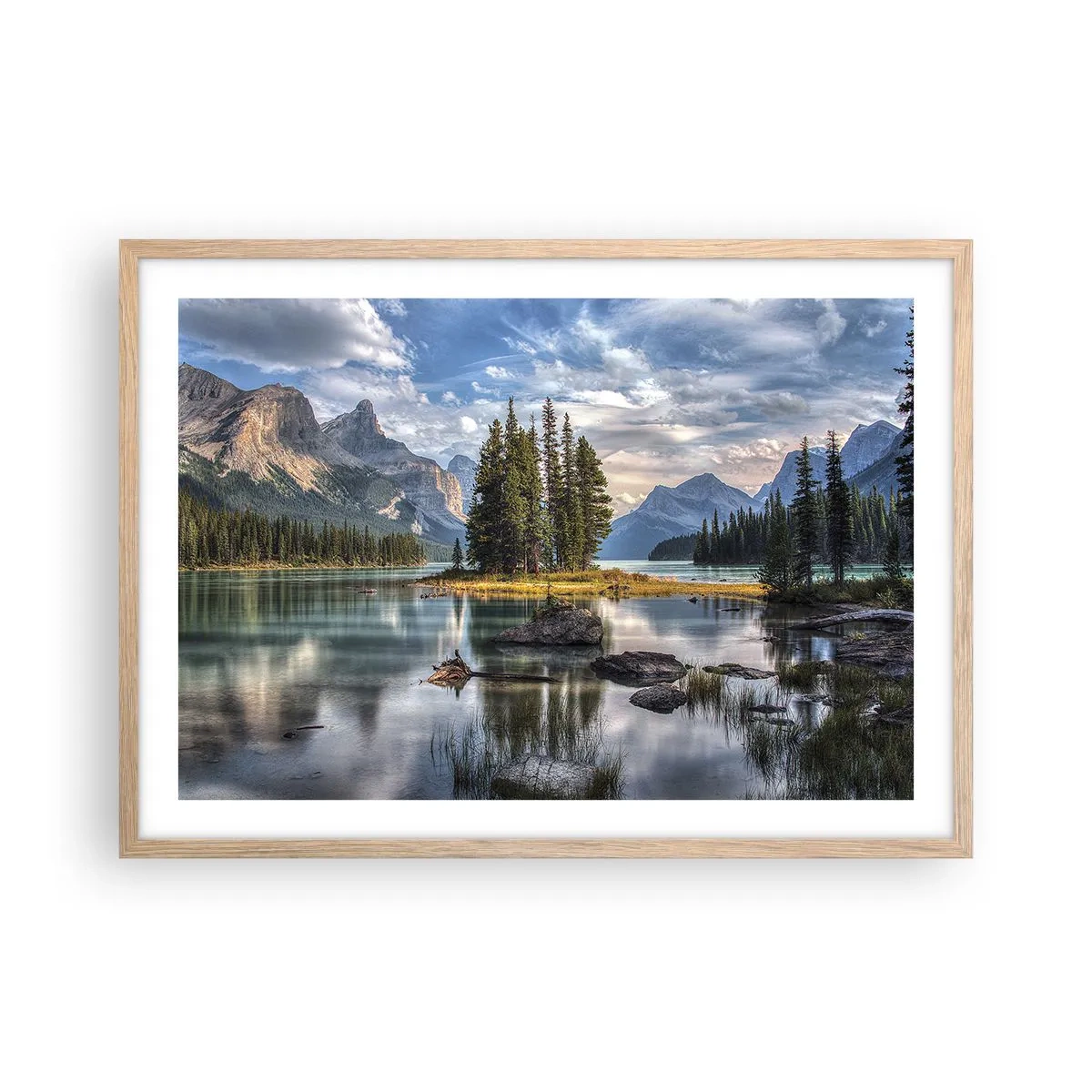 Plagát v ráme zo svetlého duba - Pri veľkej a čistej vode… - 70x50 cm