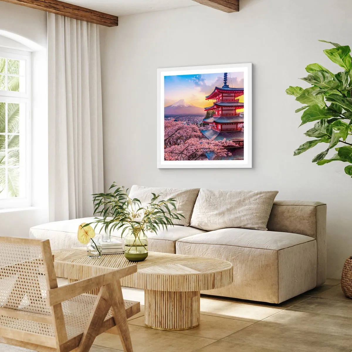 Plagát v bielom ráme - Podstata japonského ducha - 50x50 cm